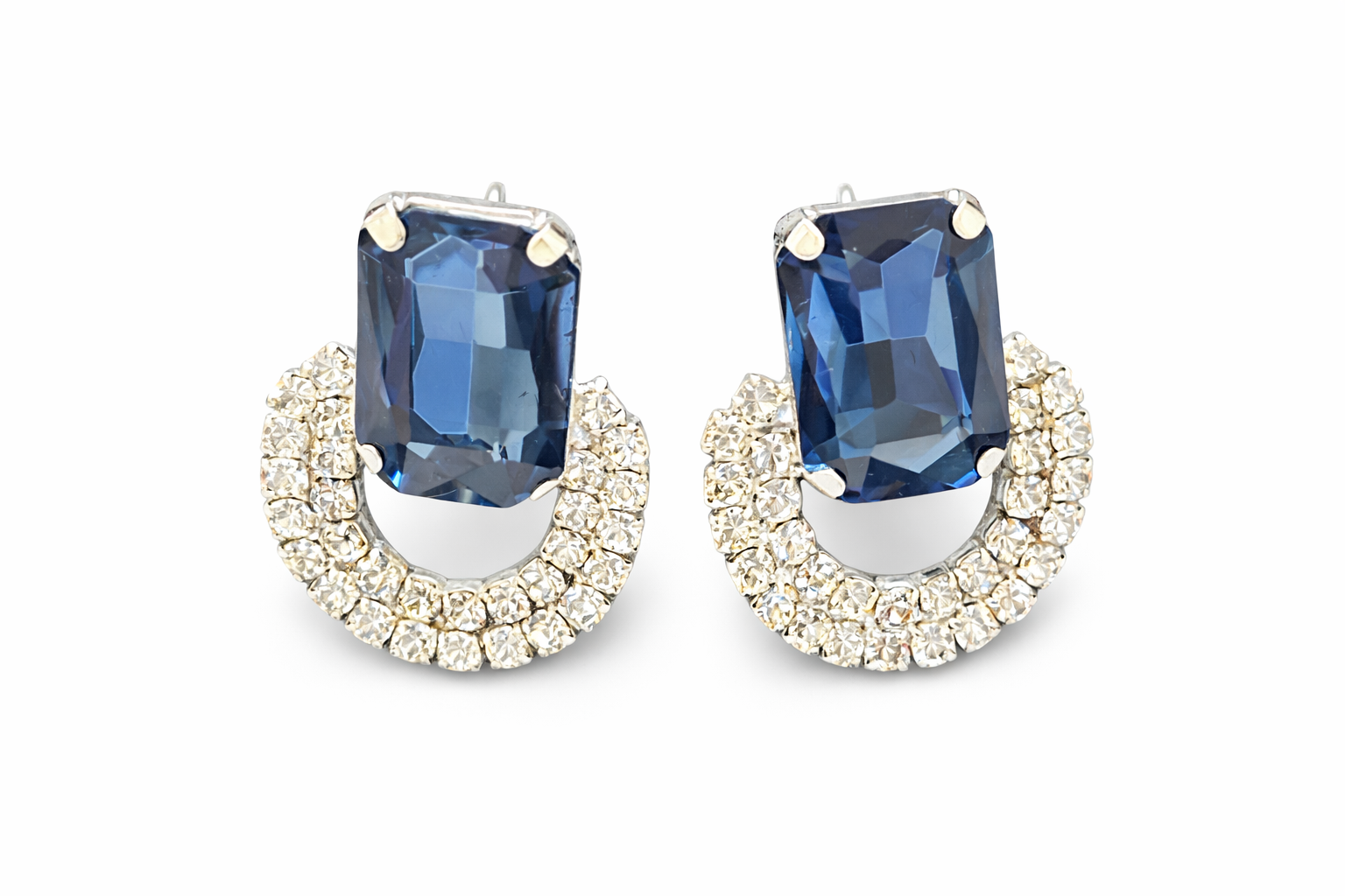 Luxury Blue Stone Statement Necklace Set – Silver-Tone | Luxeerah
