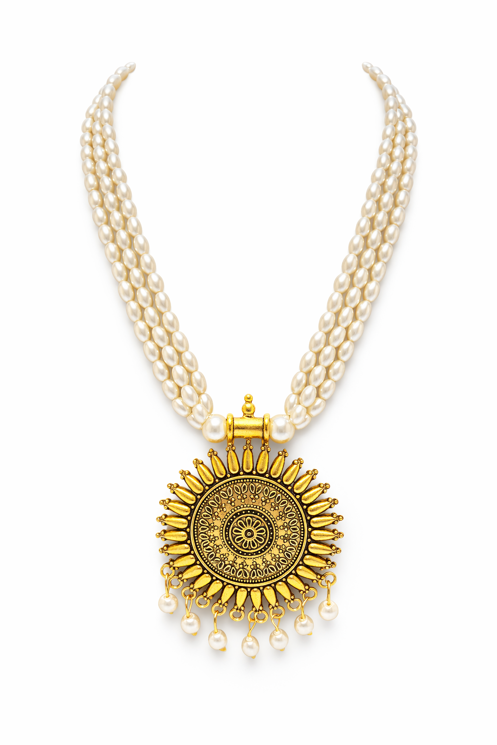 Royal Pearl Temple Necklace
