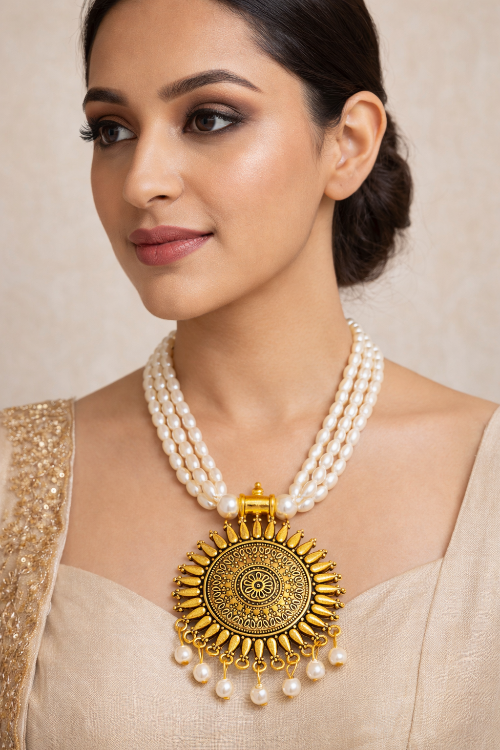 Royal Pearl Temple Necklace