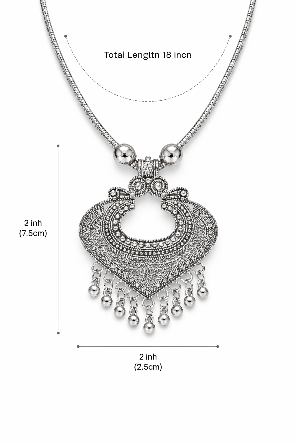 Vintage Oxidised Silver Statement Necklace