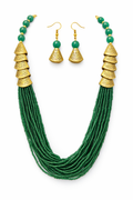 Vintage Green colour beaded layer Necklace