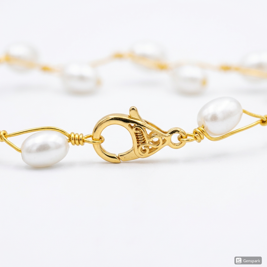 Zig-Zag Pearl Chain Necklace