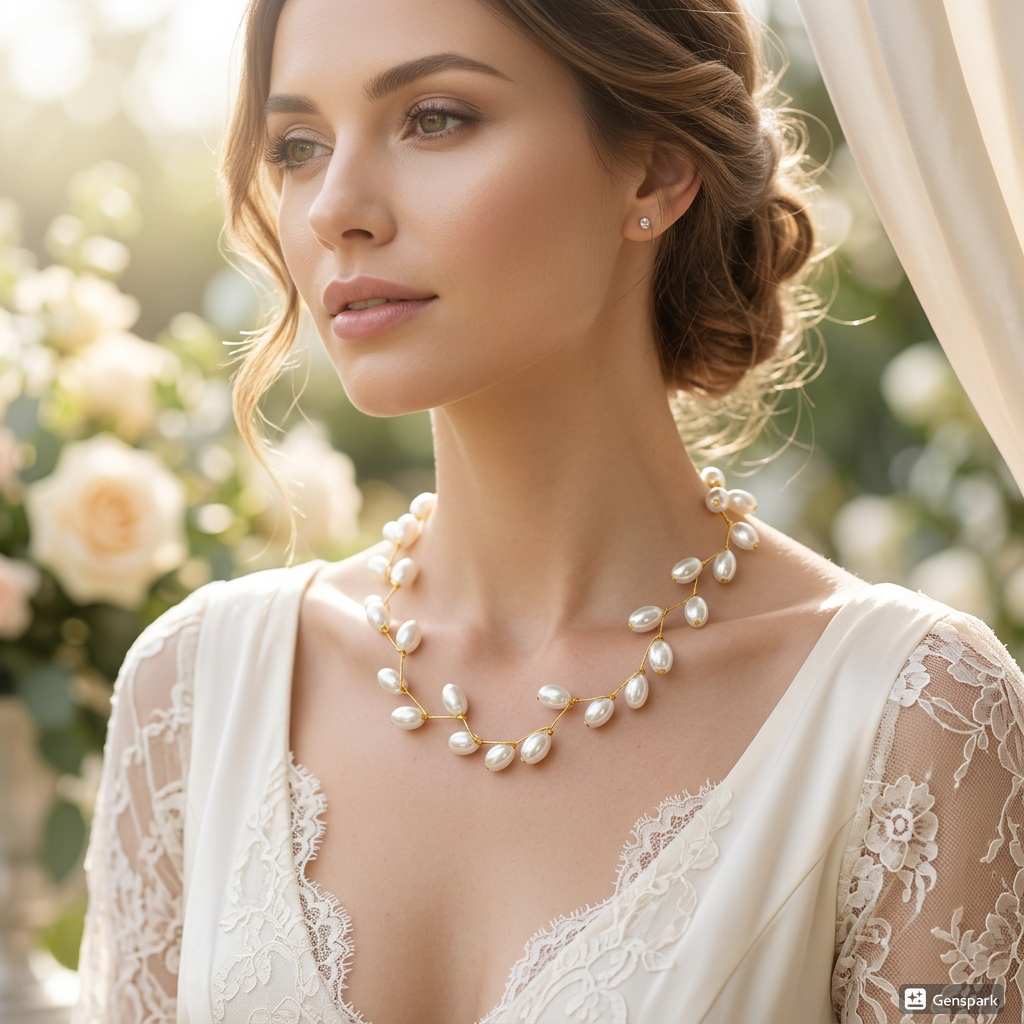 Zig-Zag Pearl Chain Necklace