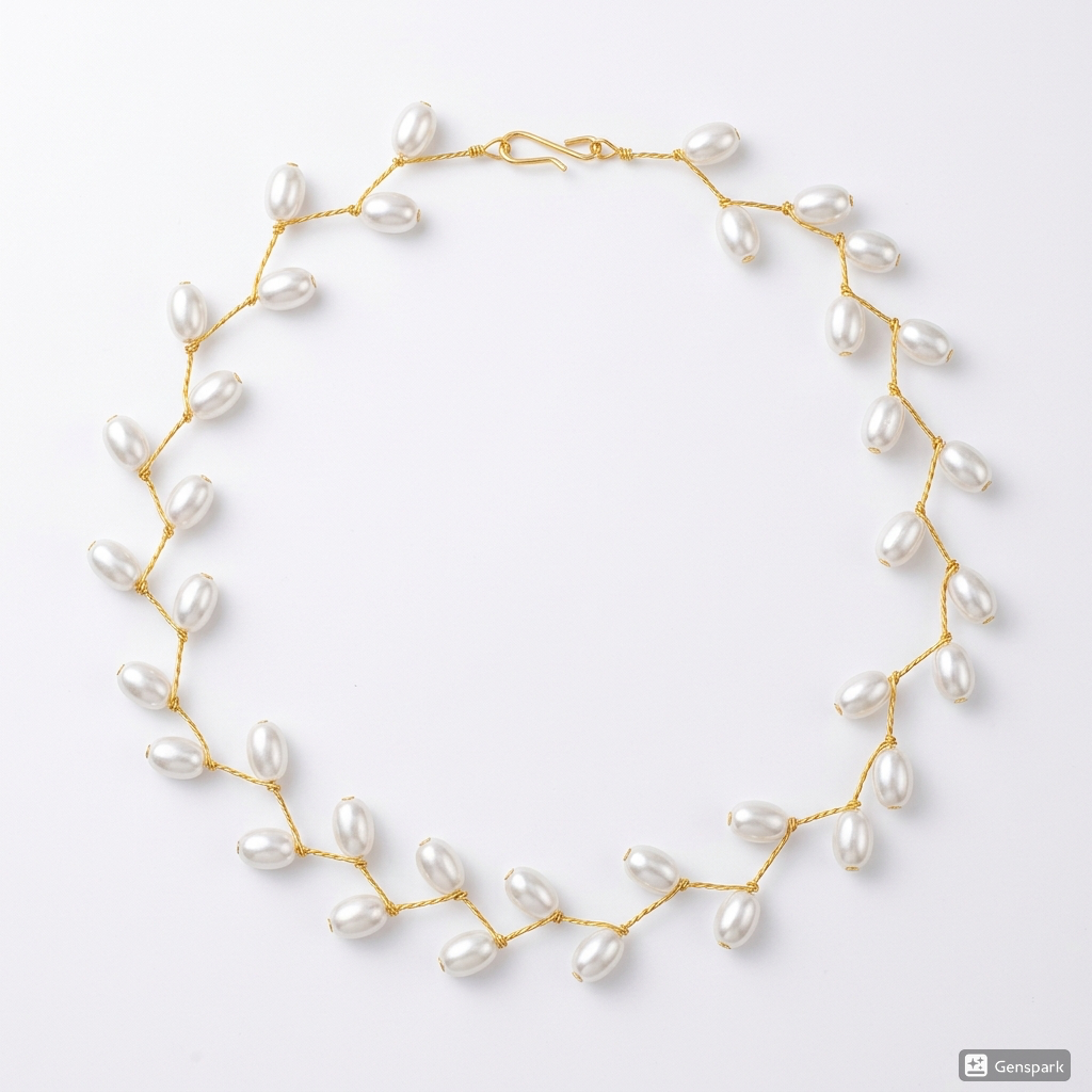Zig-Zag Pearl Chain Necklace