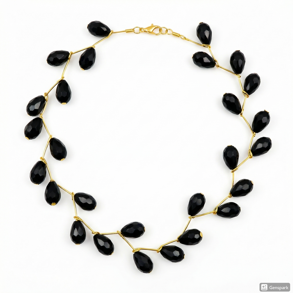 Midnight Drop Zig-Zag Necklace